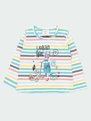 T-krekls meitenēm BOBOLI Stripes Multicolor cena un informācija | Krekli, bodiji, blūzes meitenēm | 220.lv