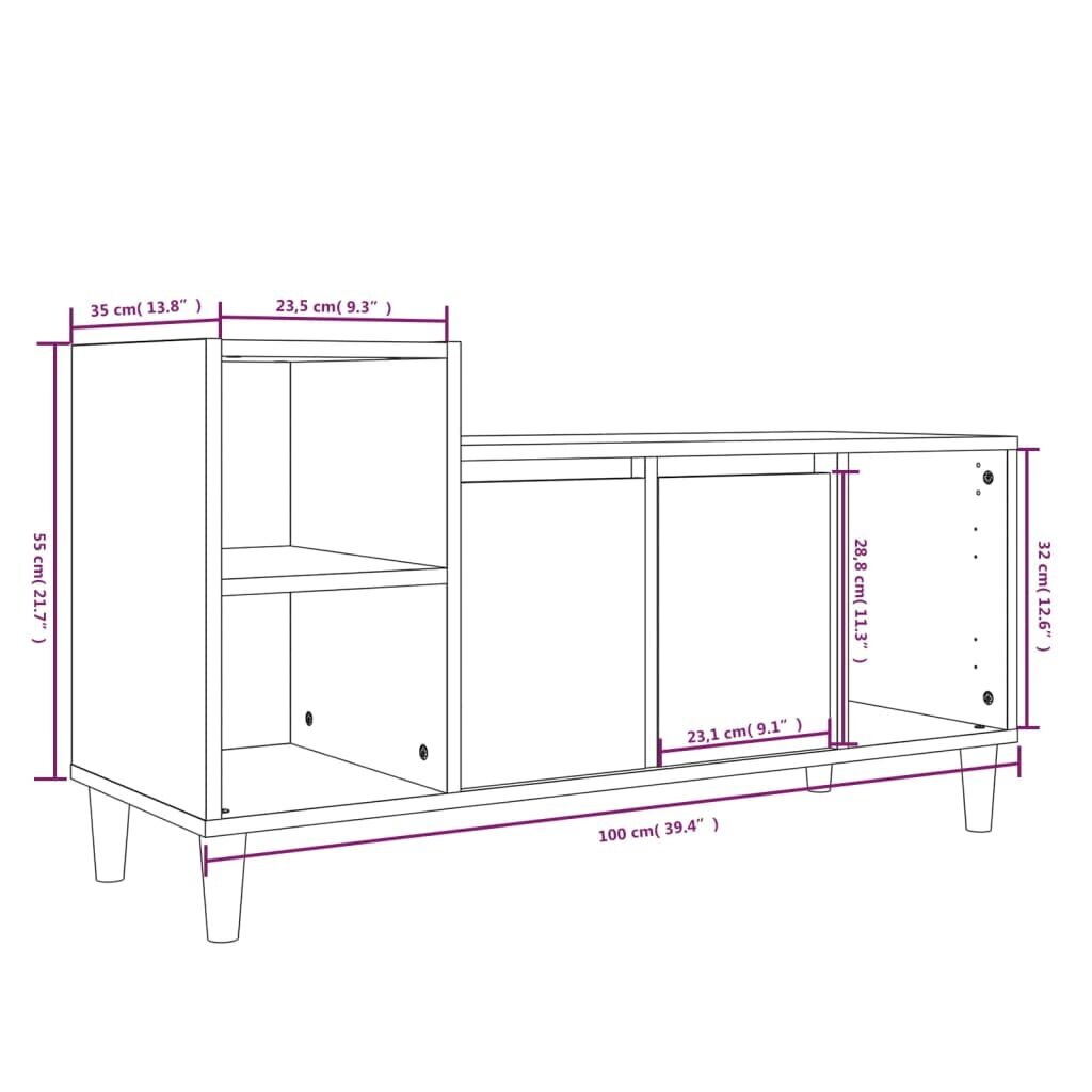 TV skapis, 100x35x55cm, brūns cena un informācija | TV galdiņi | 220.lv