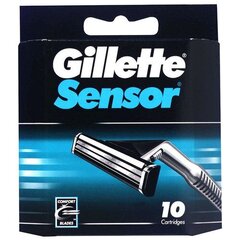 Gillette Sensor (10 gab.) - Rezerves asmeņi cena un informācija | Skūšanās piederumi, kosmētika | 220.lv