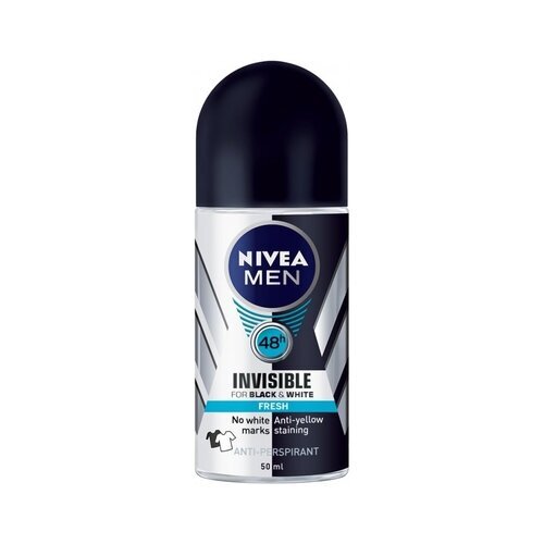 Nivea Men Invisible For Black & White 48h Fresh Antiperspirant 50 ml cena un informācija | Dezodoranti | 220.lv