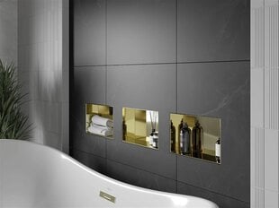Mexen X-Wall-NR iebūvējams sienas plaukts, 30x20 cm, Gold цена и информация | Аксессуары для ванной комнаты | 220.lv