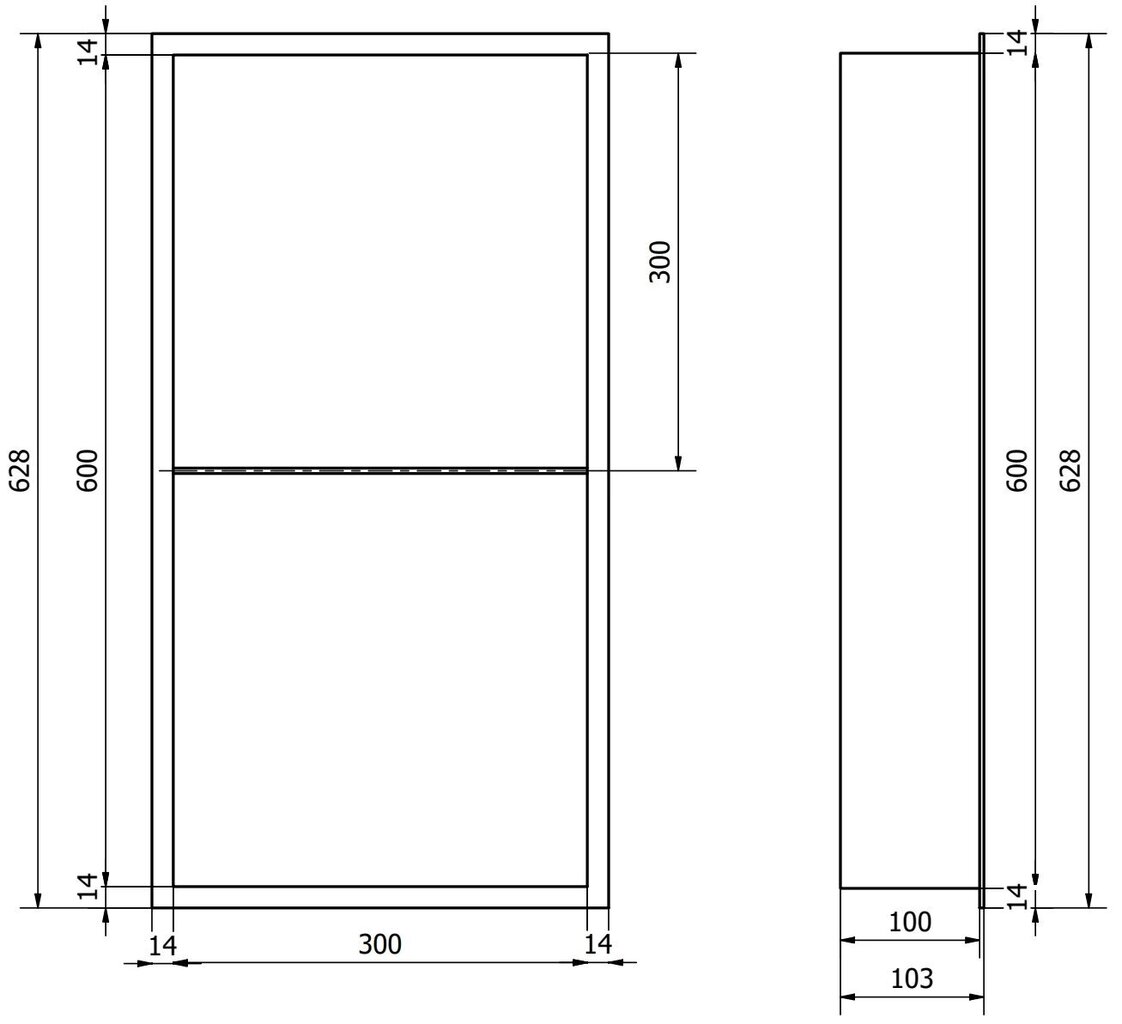 Mexen X-Wall-R iebūvējams sienas plaukts 2l, 60x30 cm, Gold cena un informācija | Vannas istabas aksesuāri | 220.lv