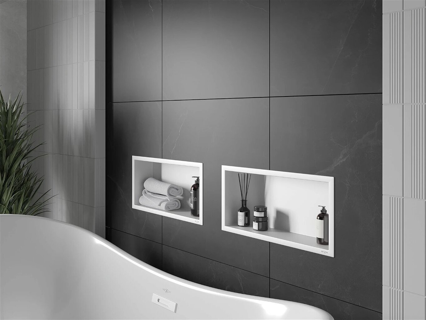 Mexen X-Wall-R iebūvējams sienas plaukts, 45x20 cm, White cena un informācija | Vannas istabas aksesuāri | 220.lv