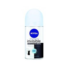 Nivea Invisible For Black & White Pure Roll-on Antiperspirant 50 ml цена и информация | Дезодоранты | 220.lv