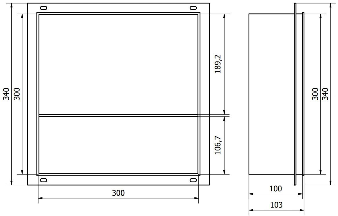 Mexen X-Wall-NR iebūvējams sienas plaukts 2l, 30x30 cm, Inox цена и информация | Vannas istabas aksesuāri | 220.lv