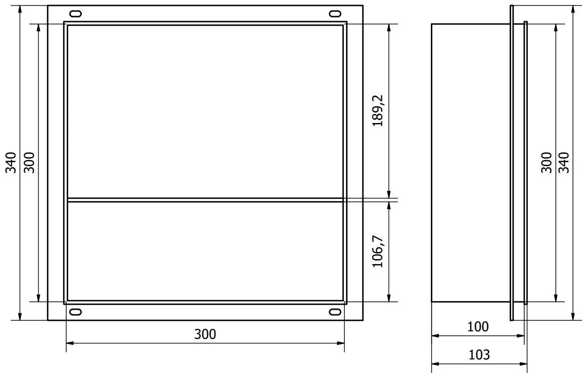 Mexen X-Wall-NR iebūvējams sienas plaukts 2l, 30x30 cm, Inox cena un informācija | Vannas istabas aksesuāri | 220.lv