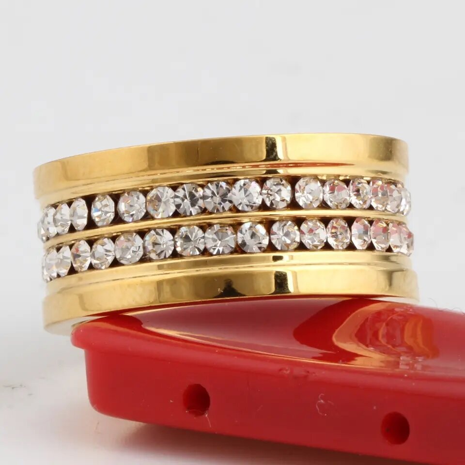 Zelta gredzens ar dimantiem Fashion saderināšanās gredzens Cirkona apzeltīts gredzens ar 18k pārklājumu cena un informācija | Vīriešu rotaslietas | 220.lv