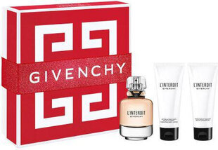 Komplekts Givenchy L'interdit sievietēm: parfimērijas ūdens EDP, 80 ml + ķermeņa losjons, 75 ml + dušas želeja, 75 ml cena un informācija | Sieviešu smaržas | 220.lv