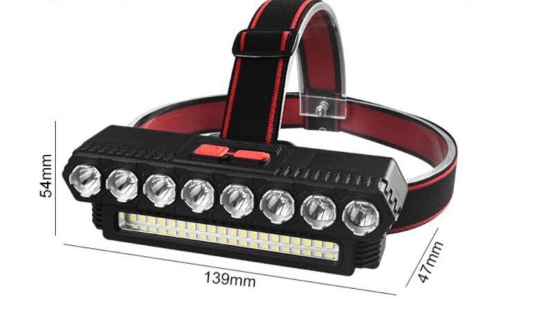 Spēcīgs prožektors uz galvas 8LED+20 SMD цена и информация | Lukturi | 220.lv