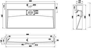 Konglomerāta izlietne Mexen Ava 1/O, 90x46 cm цена и информация | Раковины | 220.lv