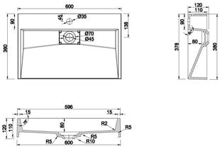 Konglomerāta izlietne Mexen Ava 1/O , 60x38 cm цена и информация | Раковины | 220.lv