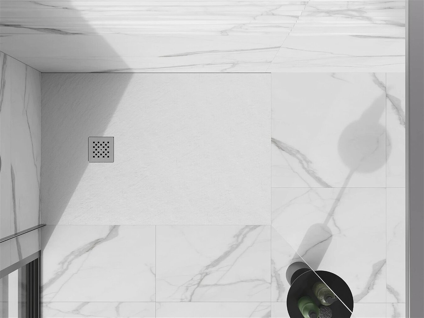 Taisnstūra dušas paliktnis Mexen Stone+ ar sifonu, White, 110x70,80,90 cm cena un informācija | Dušas paliktņi | 220.lv