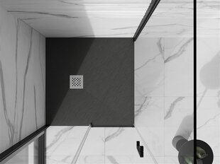 Kvadrāta dušas paliktnis Mexen Stone+ ar sifonu, Anthracite, 70/80/90/100 cm cena un informācija | Dušas paliktņi | 220.lv