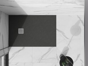 Прямоугольный душевой поддон Mexen Stone+ с сифоном, антрацит, 110x70,80,90 см цена и информация | Душевые поддоны | 220.lv