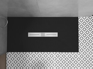 Taisnstūra dušas paliktnis Mexen Toro SMC ar sifonu, Black, 150x70,80,90 cm cena un informācija | Dušas paliktņi | 220.lv