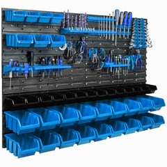 Настенная полка 115 x 78 см, держатели инструментов, синий, 39 шт цена и информация | Ящики для инструментов, держатели | 220.lv