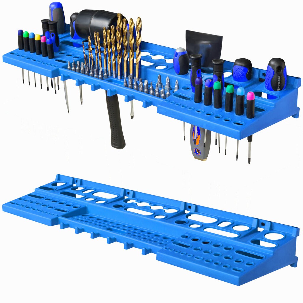 Uzglabāšanas sistēmas sienas plaukts 173x78cm, instrumentu turētāji, 94 gab. darbnīcas sienas plaukti цена и информация | Instrumentu kastes | 220.lv
