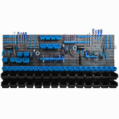 Настенная полка 173 x 78 см, синий, 63 шт цена и информация | Ящики для инструментов | 220.lv