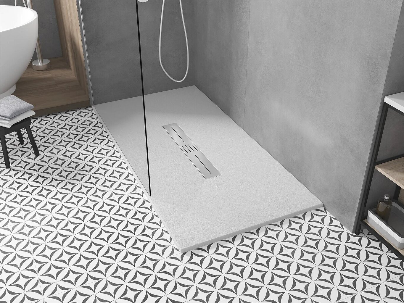 Taisnstūra dušas paliktnis Mexen Toro SMC ar sifonu, White, 170x70,80,90 cm цена и информация | Dušas paliktņi | 220.lv