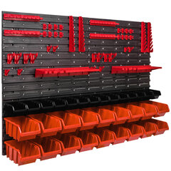 Настенная полка 1152 x 780 мм, с ящиками для штабелирования, оранжевый, 32 шт цена и информация | Ящики для инструментов, держатели | 220.lv