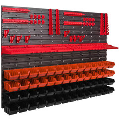 Настенная полка, оранжевый, чёрный, 1152 х 780 мм цена и информация | Ящики для инструментов, держатели | 220.lv