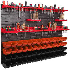 Настенная полка, оранжевый, чёрный, 1152 х 780 мм цена и информация | Ящики для инструментов, держатели | 220.lv