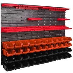 Настенная полка, оранжевый, чёрный, 1152 х 780 мм цена и информация | Ящики для инструментов, держатели | 220.lv