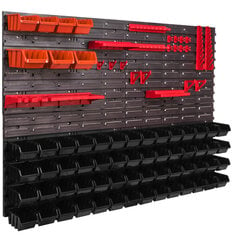 Ящики для штабелирования 115 х 78 см полка для мелких деталей, 63 коробки, оранжево-черная цена и информация | Ящики для инструментов, держатели | 220.lv