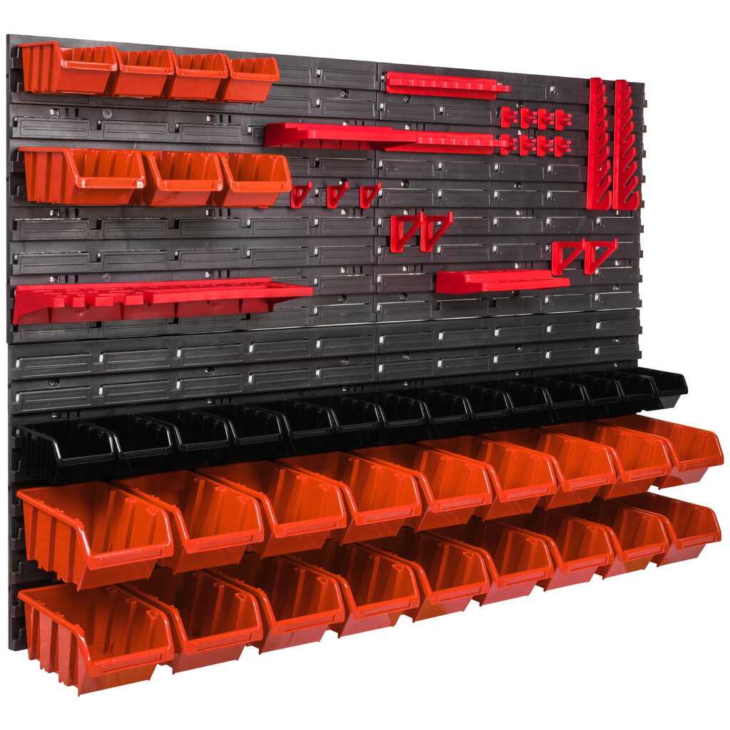 115 x 78 cm plaukts mazām detaļām 39 kastes oranžas/melnas цена и информация | Instrumentu kastes | 220.lv