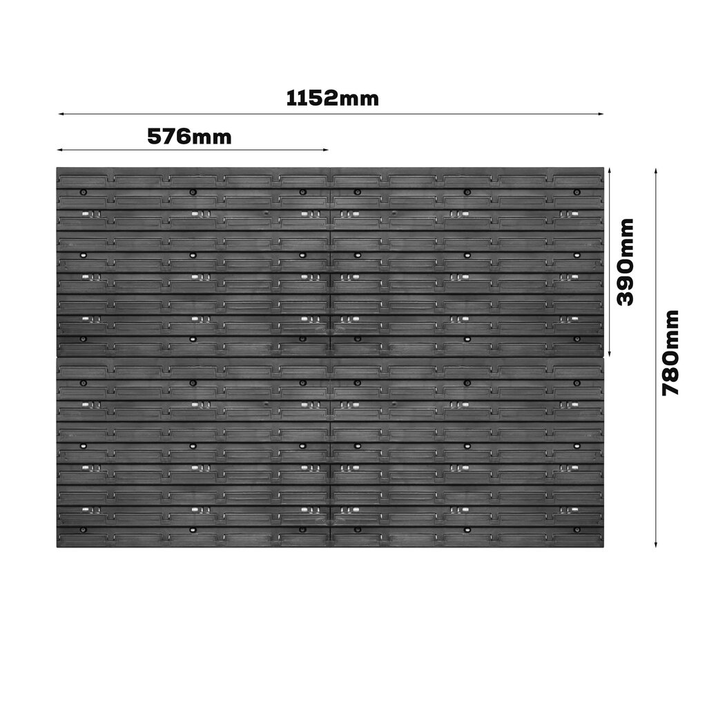 Darbnīcas plaukts sienas plaukts 1152 x 780 mm 39 gab. цена и информация | Instrumentu kastes | 220.lv