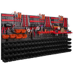 Настенная полка, оранжевый, чёрный, 1728 x 780 мм цена и информация | Ящики для инструментов, держатели | 220.lv