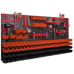 Настенная полка, оранжевый, чёрный, 1728 x 780 мм цена и информация | Ящики для инструментов, держатели | 220.lv