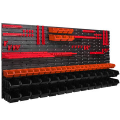 Настенная полка, оранжевый, чёрный, 172 x 78 см цена и информация | Ящики для инструментов, держатели | 220.lv