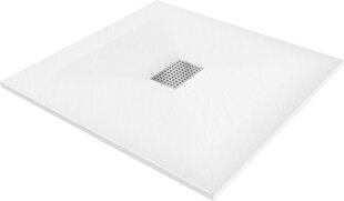 Квадратный душевой поддон Mexen Hugo SMC с сифоном, White+Inox, 100x100 см цена и информация | Душевые поддоны | 220.lv