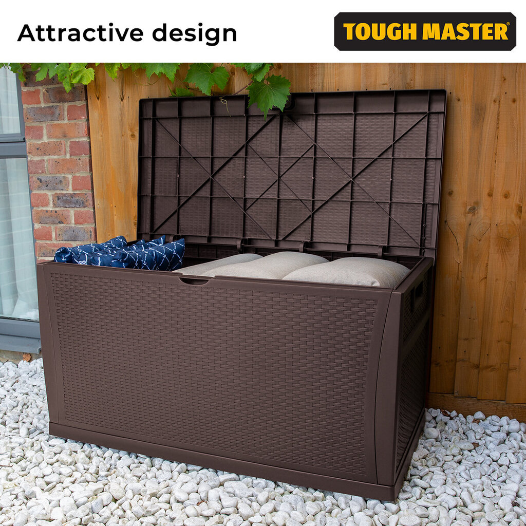 Dārza uzglabāšanas kaste 460 L, 120 x 61 x 63 cm UK BRAND, TOUGH MASTER® TM-SBR46 цена и информация | Komposta kastes un āra konteineri | 220.lv