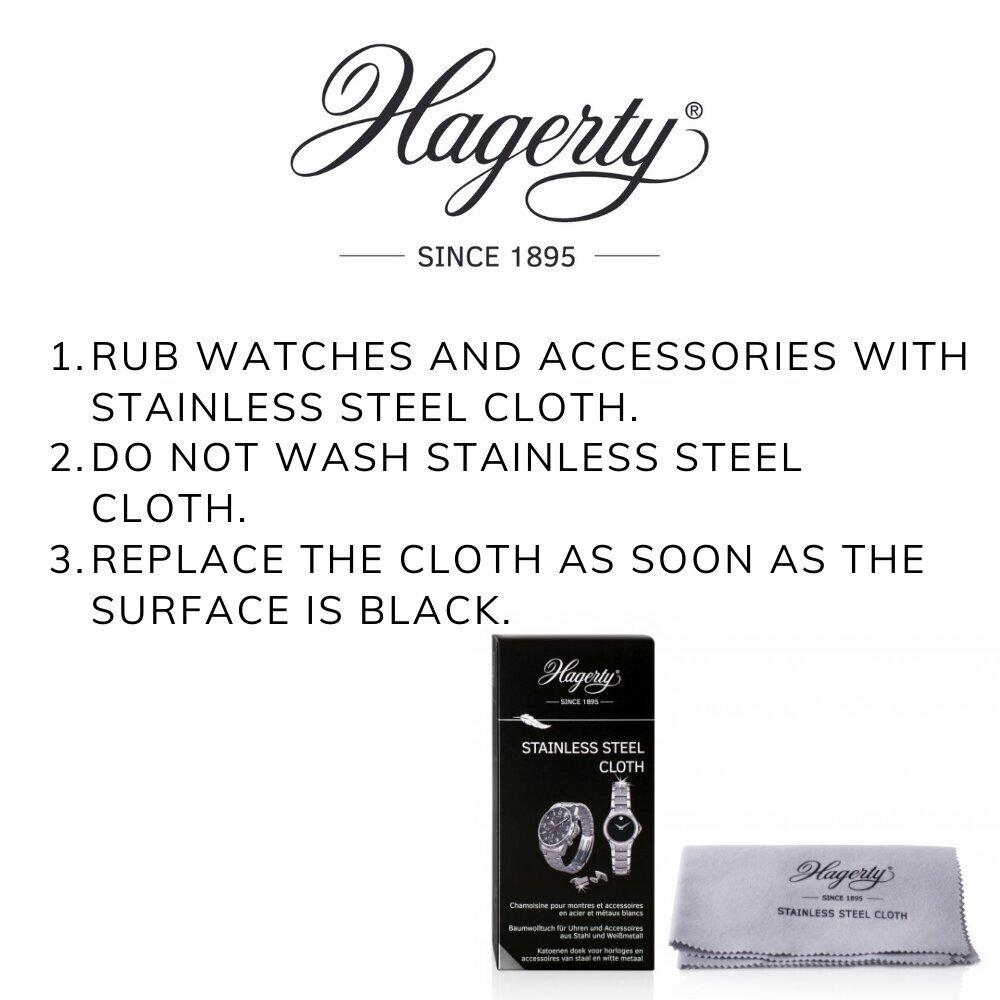 Hagerty Stainless Steel Watch Cloth juvelierizstrādājumu un pulksteņu kopšanas līdzeklis cena un informācija | Tīrīšanas līdzekļi | 220.lv