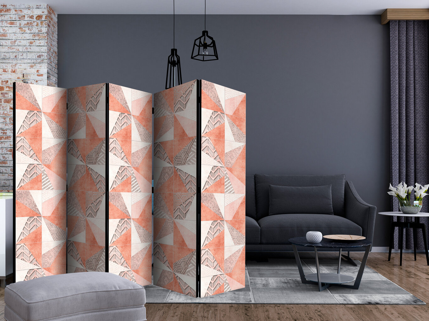 5-daļīgs aizslietnis - Spring Geometry II [Room Dividers] cena un informācija | Aizslietņi | 220.lv