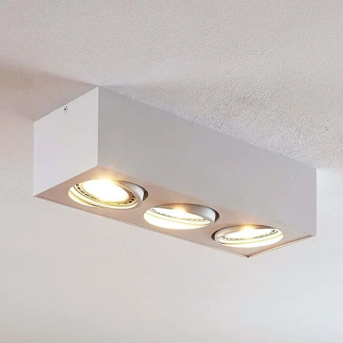Arcchio Dwight LED griestu lampa, balta krāsa, 3 spuldzes. cena un informācija | Griestu lampas | 220.lv