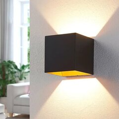 Archchio Aldrina LED sienas lampa, kubs, melns cena un informācija | Sienas lampas | 220.lv