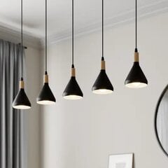Arina LED piekārtais gaismeklis, melnā krāsā, 5 spuldzes cena un informācija | Lustras | 220.lv
