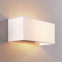 Auduma sienas lampa Adea, 30 cm, kvadrātveida, balta cena un informācija | Sienas lampas | 220.lv