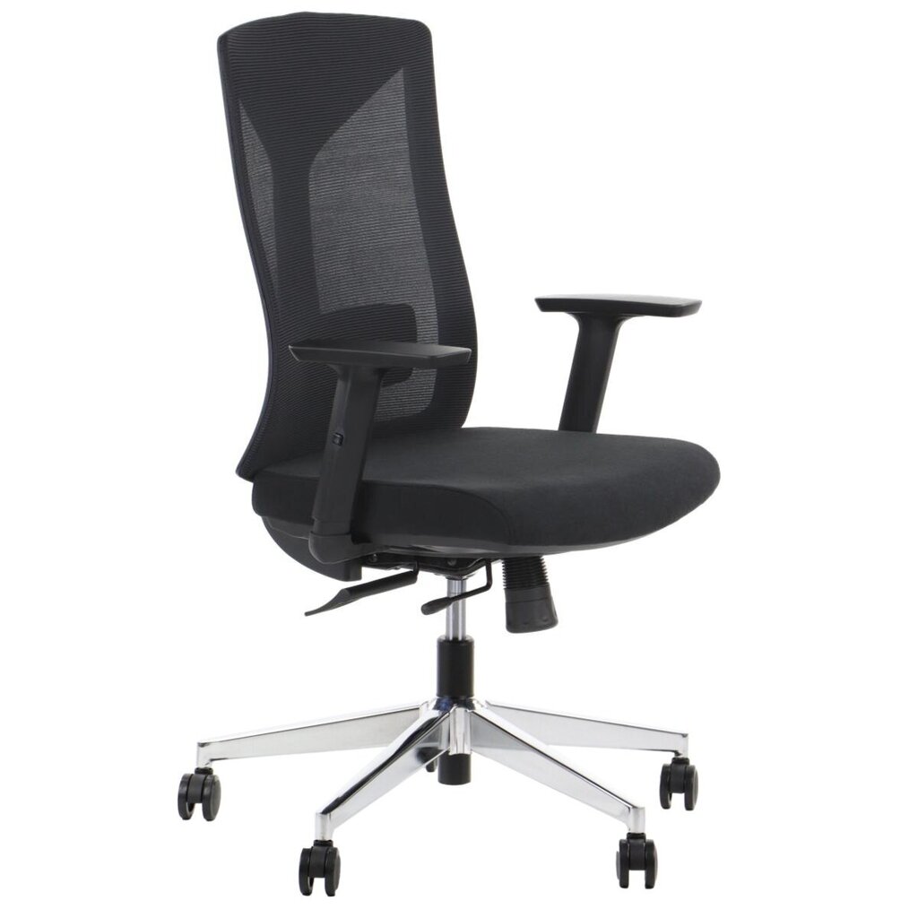 Biroja krēsls Stema Hager, melns, hroma cena un informācija | Biroja krēsli | 220.lv