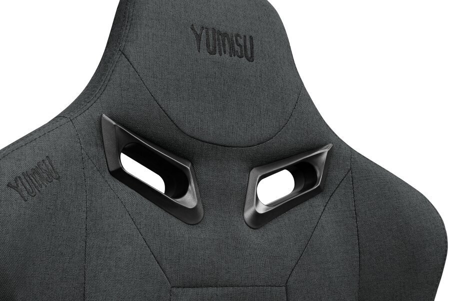 Datora krēsls Yumisu 2049, datorspēļu spēlētājiem, auduma apdare, pelēks-melns cena un informācija | Biroja krēsli | 220.lv