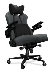 Datora krēsls Yumisu 2049, datorspēļu spēlētājiem, auduma apdare, pelēks-melns cena un informācija | Biroja krēsli | 220.lv