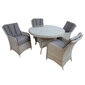 Dārza mēbeļu komplekts ASCOT galds un 4 krēsli cena un informācija | Dārza mēbeļu komplekti | 220.lv