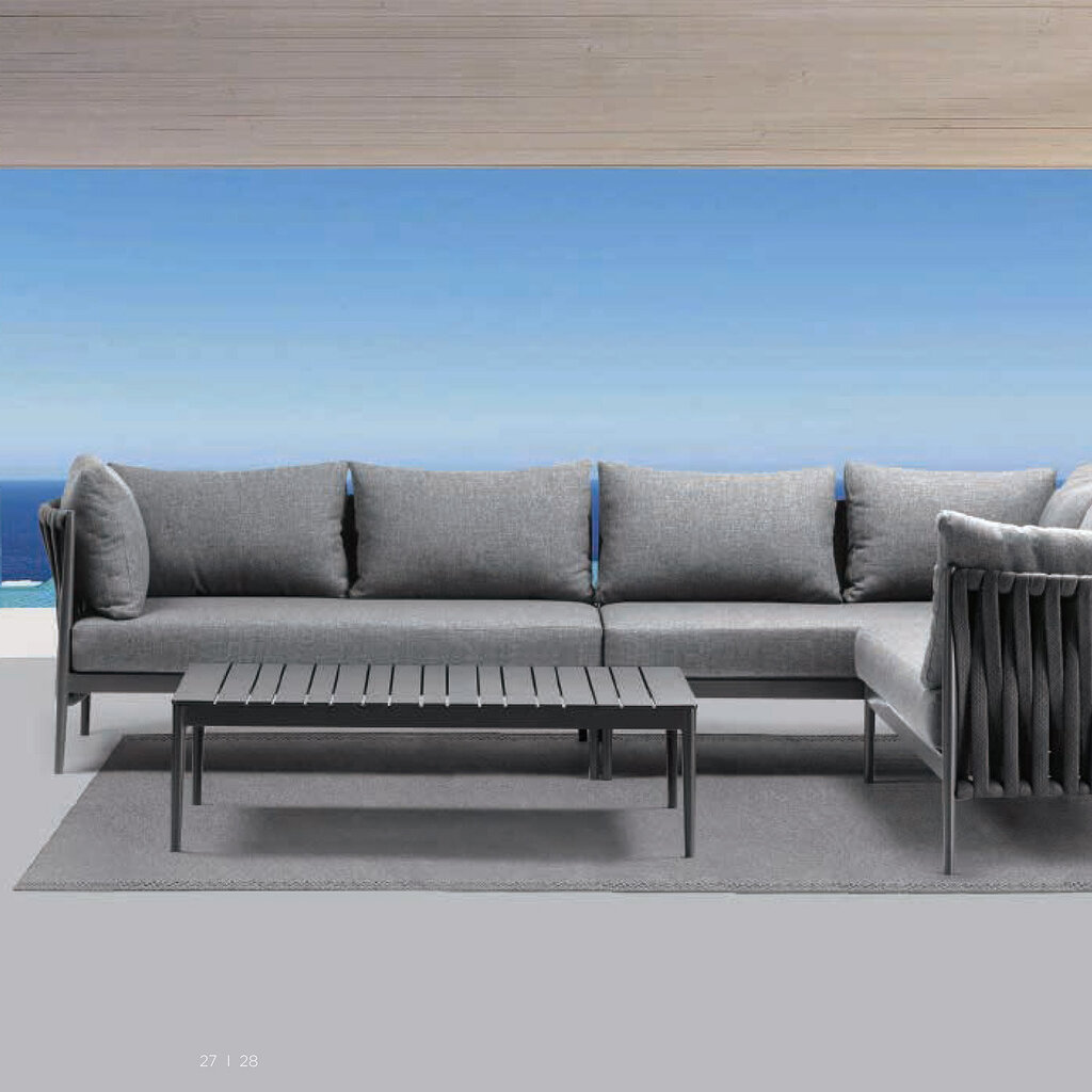 Dārza mēbeļu komplekts BREMEN galds un stūra dīvāns, pelēks cena un informācija | Dārza krēsli | 220.lv