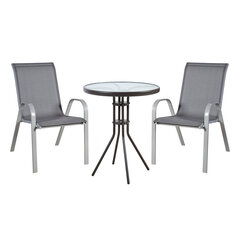 Садовая мебель DUBLIN (стол и 2 стула) серый цена и информация | Комплекты уличной мебели | 220.lv
