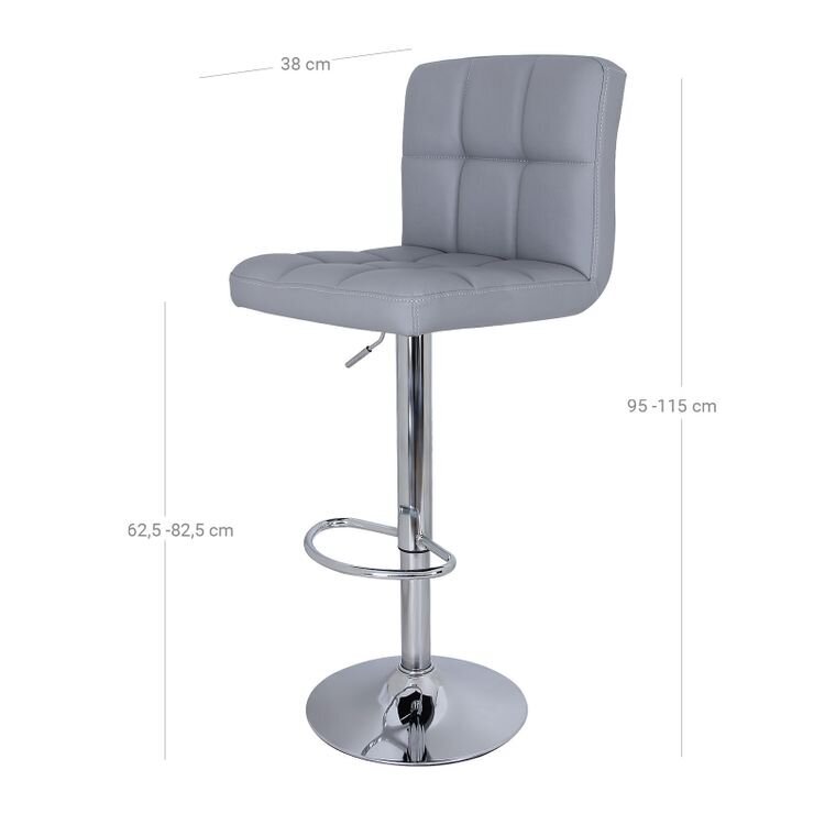 Divu bāra krēslu komplekts SONGMICS mākslīgās ādas gaiši pelēks cena un informācija | Virtuves un ēdamistabas krēsli | 220.lv