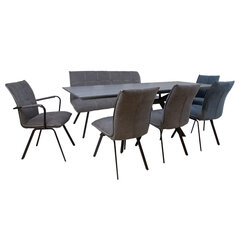 Обеденный комплект EDDY-2 со скамейкой и 4 стульями цена и информация | Комплекты мебели для столовой | 220.lv