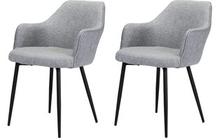 2-u krēslu komplekts Element Tiffany Designer chair, pelēks cena un informācija | Virtuves un ēdamistabas krēsli | 220.lv